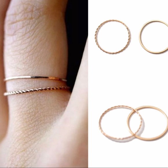 Size 6 (Two sets left) Pair of Stacker Rings - Picture 2 of 3